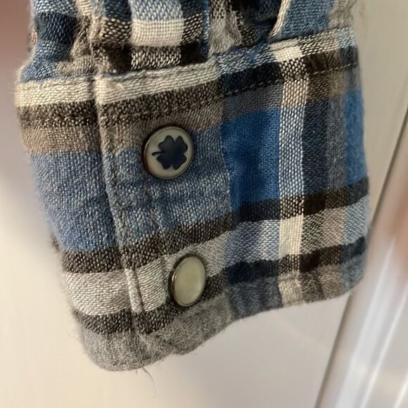 Lucky Brand plaid double cloth two pocket western style shirt size Large - Picture 8 of 12